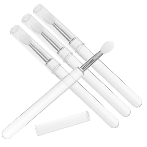 FONDOTIN 4 Stück Silikon Lippenpinsel mit Deckel Teiliges Wiederverwendbar Hautfreundlich Praktischer Makeup Pinsel für Lippenstift und Lidschatten Tragbar Staubdicht mit Komfortablem von FONDOTIN