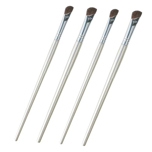 FONDOTIN 4 Stück Teiliges Augen Make Up Pinselset mit Schrägen Borsten Multifunktionale und Highlighter Pinsel zum Präzisen Auftragen von Lidschatten und Nasenschatten Professionelles von FONDOTIN
