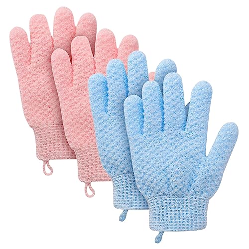 FONDOTIN 4 Stück Teiliges Duschhandschuh Peeling Handschuhe mit Fingern Tiefenreinigend Abgestorbene Hautentfernung Langes Band für Rückenreinigung für Damen und Herren Vielseitig mit FONDOTIN 4 Stück Teiliges Duschhandschuh Peeling Handschuhe mit Fingern Tiefenreinigend Abgestorbene Hautentfernung Langes Band für Rückenreinigung für Damen und Herren Vielseitig mit von FONDOTIN