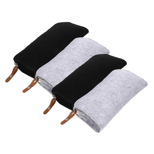 FONDOTIN 4 Stück Teiliges Filz Stifttaschen für Große Kapazität Schreibwarenetui Tragbare Federmäppchen für Schüler Multifunktionaler Organizer für Stifte Lineale und Kleine Utensilien von FONDOTIN