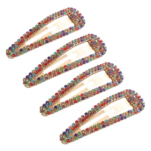 FONDOTIN 4 Stück Teiliges Große Strass Haarspangen aus Robustem Legierungsmetall mit Sicherem Entenmaulverschluss Funkelnde Haarklammern für Damen und Mädchen Vielseitig für Frisuren und von FONDOTIN