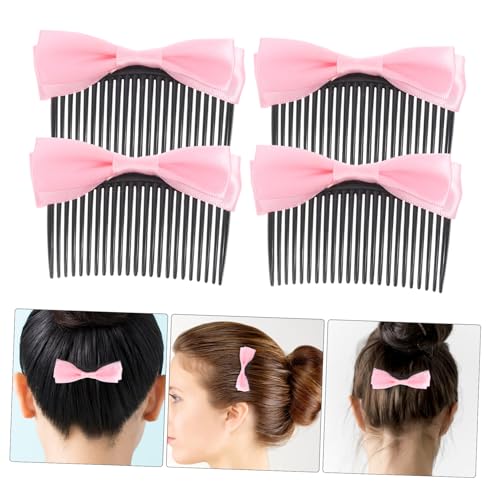 FONDOTIN 4 Stück Teiliges Haarkamm mit Zartem Schleifen Design für Damen und Mädchen Dekorative Haarkämme zur Frisurenfixierung Haarschmuck Accessoires für Ordentlichen und Eleganten Look von FONDOTIN