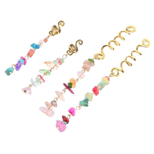 FONDOTIN 4 Stück Teiliges Haarschmuck für Zöpfe Dreadlock Charms aus Robusten Materialien Wiederverwendbare Haaraccessoires für Mädchen für Verschiedene Haarfarben und Stile von FONDOTIN