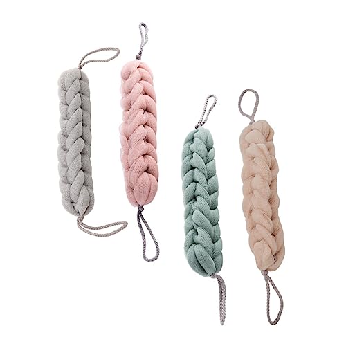 FONDOTIN 4 Stück Teiliges Langes Badetuch aus Pe Sanfter Peeling Rückenschrubber Schäumendes Körperreinigungstuch Hautfreundlich Langlebig Effektive für Angenehmes Zufällige Farbe von FONDOTIN