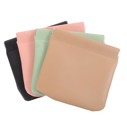 FONDOTIN 4 Stück Teiliges Make up Taschen Lippenstift Aufbewahrungstaschen Große Tragbare Kosmetiktaschen für Damen Reise Kulturbeutel Schminktaschen in Khaki Schwarz Hellgrün Rosa von FONDOTIN