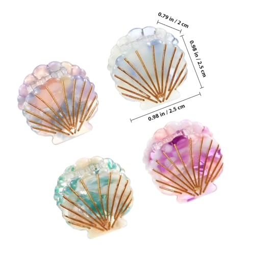 FONDOTIN 4 Stück Teiliges Mini Muschel Haarklammern aus Acetat Kleine Haarklammern für Frauen und Mädchen Bunte Haarschmuckclips für Verschiedene Haartypen Süße Styling accessoires für von FONDOTIN