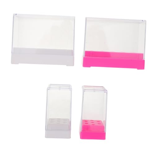 FONDOTIN 4 Stück Teiliges Nagelwerkzeug-aufbewahrungsset aus Keramik und Wolframstahl mit Fächern Langlebiger Nagelbohrerhalter für Maniküre Multifunktionaler Organizer zur von FONDOTIN