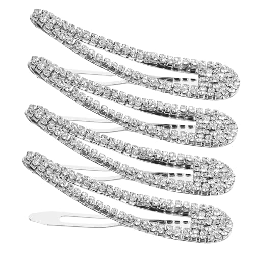 FONDOTIN 4 Stück Teiliges Strass Haarschmuck Haarspangen für Dünnes Haar Dekorative Clips mit Funkelnden Kristallen Modische Styling Haarklammern für Damen und Mädchen von FONDOTIN