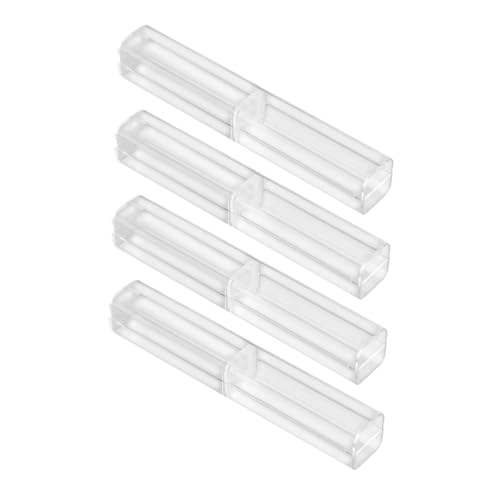 FONDOTIN 4 Stück Transparente Kleine Stiftebox Leere Geschenkbox für Kugelschreiber Stilvolles Kompaktes Schreibgeräteetui für Büro Schule Geburtstagsgeschenk Leicht und Tragbar von FONDOTIN