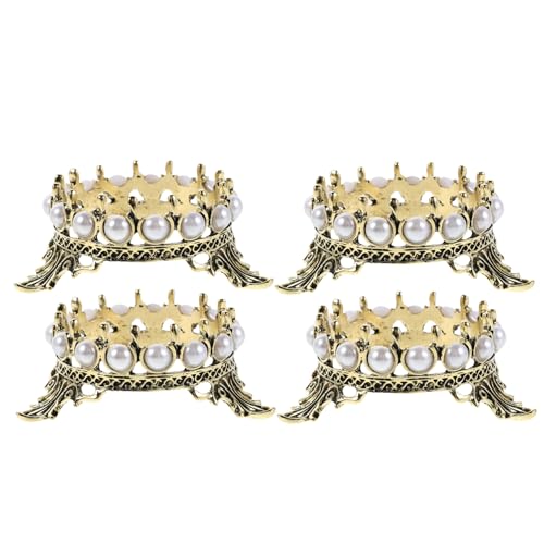 FONDOTIN 4 Stück Vintage Nagelkunst Pinselhalter mit Perlenbesatz Stabiler Nagelkunst Stifthalter für Maniküre Zubehör Platzsparender Organizer für Nagelpinsel und Makeup Pinsel von FONDOTIN