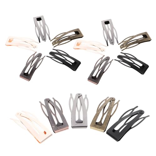 FONDOTIN 40 Stück Teiliges Metall Snap Hair Clips für Mädchen und Frauen Kleine Haarklammern in Schwarz Roségold Gunmetal Vintage und Rot Modischer Haarschmuck für Vielseitiges Haarstyling von FONDOTIN