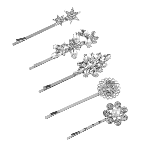 FONDOTIN 5 Stück Damen Haarklammern Funkelnden Sternblumen und Strasssteinen Stilvolle Haarspangen für Besonderen Griff und Modischen Haarschmuck für Alltag und Festlichkeiten von FONDOTIN