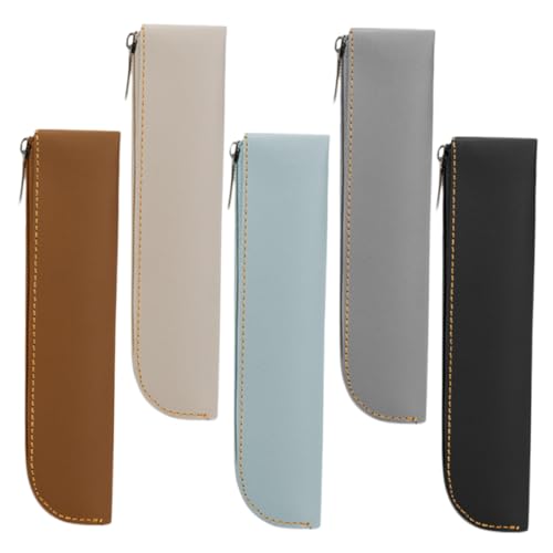 FONDOTIN 5stücke Großes Federmäppchen Aus Pu-Leder Mit Reißverschluss Für Schreibwaren-Organizer Geeignet Für Schule Und Büro Mit Hoher Kapazität Und Einfacher Aufbewahrung von FONDOTIN