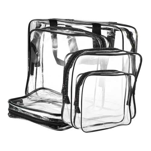 FONDOTIN 5 Stück Teiliges Transparente wasserdichte Kosmetiktaschen aus PVC mit Reißverschluss Vielseitiger Make Up Organizer und Reise Kulturbeutel für Damen Langlebig und Leicht zu von FONDOTIN