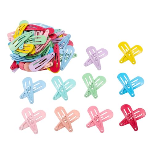 FONDOTIN 50 Stück Teiliges Haarklammer Bunte Metall Snap Clips Haarspangen für Mädchen Candy Farbige Barrettes Süße Haarschmuck Haarpins für Alltag und von FONDOTIN