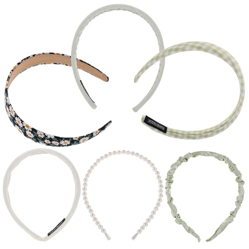FONDOTIN 6 Stck Teiliges Stirnband Damen und Mädchen Süße Haarbänder in Blumen Uni design Modische Leichte Damen haaraccessoires für Party Alltag und Festivals Vielseitig Kombinierbar FONDOTIN 6 Stck Teiliges Stirnband Damen und Mädchen Süße Haarbänder in Blumen Uni design Modische Leichte Damen haaraccessoires für Party Alltag und Festivals Vielseitig Kombinierbar von FONDOTIN
