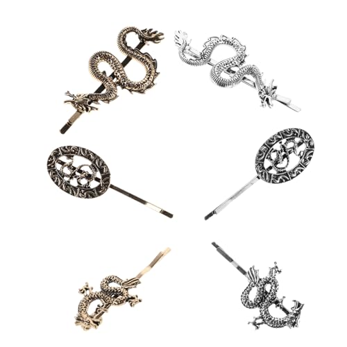 FONDOTIN 6 Stück Clips Für Retro Bobby Kopfbedeckung Vintage Damen Styling Rutschfeste Haare Halloween Haarnadeln Teenager Punk Metall Accessoires Chinesische Klammern Clip von FONDOTIN