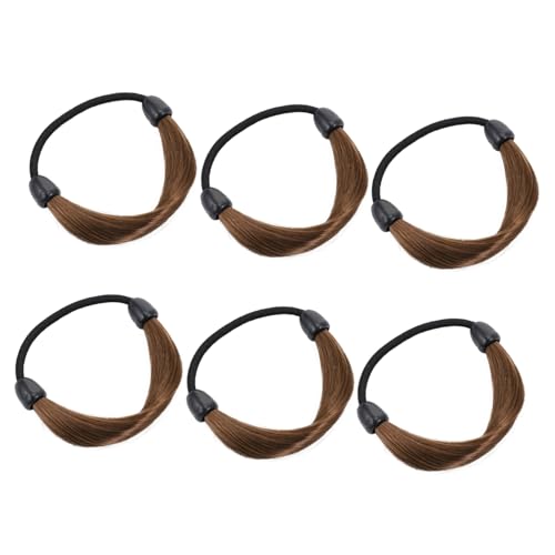 FONDOTIN 6 Stück Elastische Haargummis Pferdeschwanz Halter Haarbänder für Damen und Mädchen Langlebig Modisch Vielseitig für Alltag und Geeignet in Kaffee von FONDOTIN