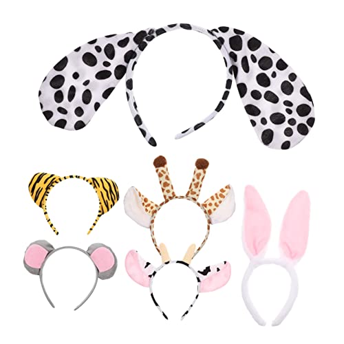 FONDOTIN 6 Stück Teiliges Cartoon Tier Haarreife aus Hochwertigem Niedliche Kopfband Accessoires für Erwachsene für Fasching Kostüm Party und Familienfeiern von FONDOTIN