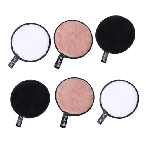 FONDOTIN 6 Stück Teiliges Doppelseitige Mikrofaser Pads zum Make Up Entfernen Waschbare Weiche Reinigungsschwämme für Damen und Mädchen Wiederverwendbare Kosmetik Pads in Gemischtem Design von FONDOTIN