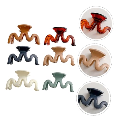 FONDOTIN 6 Stück Teiliges Große Wellige Haarklammern Bunte Haarkrallen Starker für Dickes und Dünnes Haar Damen Komfortable Haarklemmen für Bad Küche von FONDOTIN