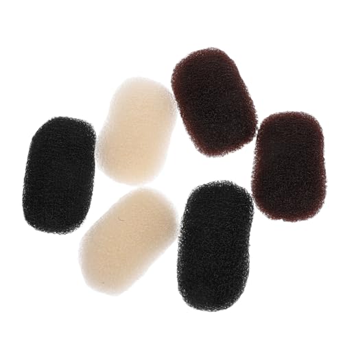 FONDOTIN 6 Stück Teiliges Haarklammern Luftdurchlässige Volumen Clips für Mädchen Rutschfeste Haarpolster Leichtes Styling Zubehör in Schwarz Braun und Beige Schonend und Einfach zu von FONDOTIN