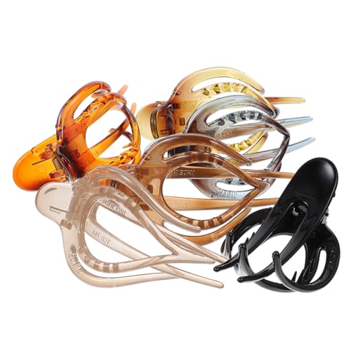 FONDOTIN 6 Stück Teiliges Haarkrallenclips für Damen Große Französische Haarklammern aus Robustem Kunststoff Mattierte Oberfläche Rutschfeste Haarklammer für Dickes und Dünnes Haar von FONDOTIN