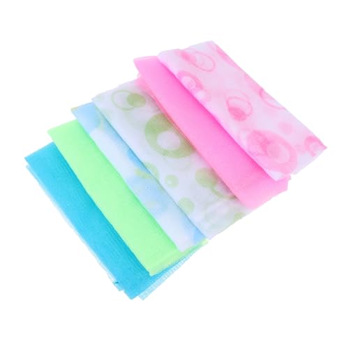 FONDOTIN 6 Stück Teiliges Nylon Rückenpeeling Tücher Lang Doppelseitige Bade und Peeling Handtücher zur Effektiven Hautreinigung und Durchblutungsförderung Vielseitig für Körperpflege von FONDOTIN