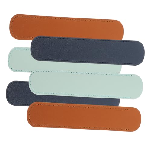 FONDOTIN 6 Stück Teiliges PU Leder Stiftetuis Einzelschutzhülle für Füllfederhalter Stifttasche in Dunkelblau Hellblau Dunkelbraun Robust Leicht und Praktisch für Büro Zuhause und von FONDOTIN