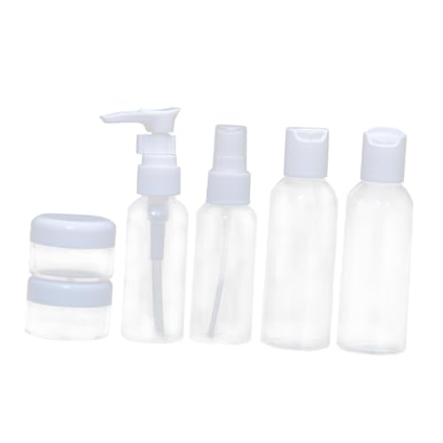 FONDOTIN 6 Stück Teiliges Reise Flaschen Set Transparent Nachfüllbare Sprayflaschen für Shampoo Lotion Toilettenartikel Auslaufsicher mit Trichter und Löffel Praktische Zufällige Farbe von FONDOTIN