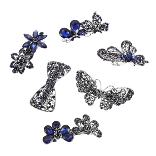 FONDOTIN 6 Stück Vintage Haarklammern aus Legierung mit Blumenmotiv Modische Mädchen Haarspangen Rutschfeste Haarschmuck Clips für Stirnfransen und Pferdeschwanz Vielseitig und Elegant von FONDOTIN