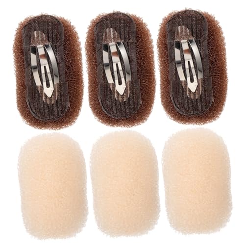 FONDOTIN 6stücke Teiliges Haarkissen Für Frauen Wiederverwendbare Haarvolumen-clips in Braun Und Beige Atmungsaktive Haaraccessoires Für Charmante Stylings von FONDOTIN