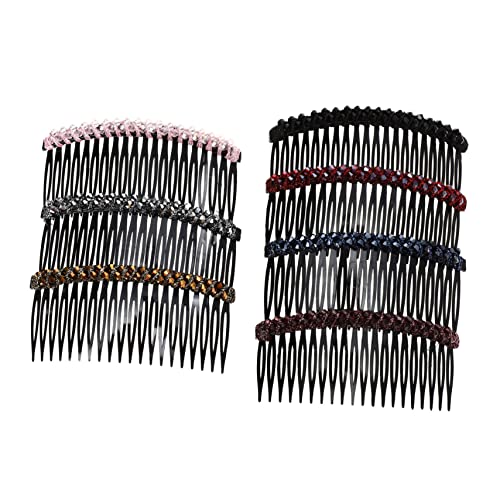 FONDOTIN 7stücke Strassstein-haarkamm Mit Zähnen Haarseitenkamm Mit Schmuck Strass-haarkamm Für Damen Und Mädchen Haarkammklemme Mit Kristallen Haarkamm Für Frisuren-dekoration von FONDOTIN