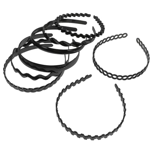 FONDOTIN 8 Stück Rutsch Stirnband Damen Kunststoff Haarreifen mit Zähnen Leicht Strapazierfähig für Lockiges Haar Gesichtswäsche Sport und Alltag Modisches Schwarzes Accessoire FONDOTIN 8 Stück Rutsch Stirnband Damen Kunststoff Haarreifen mit Zähnen Leicht Strapazierfähig für Lockiges Haar Gesichtswäsche Sport und Alltag Modisches Schwarzes Accessoire von FONDOTIN