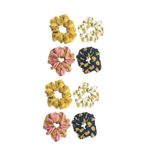 FONDOTIN 8 Stück Teiliges Haargummi mit Ananas Muster Weiche Große Scrunchies für Mädchen Elastische Langlebige Haarseile Haarschmuck Accessoires für Alltag und Freizeit Zufällige Farbe von FONDOTIN