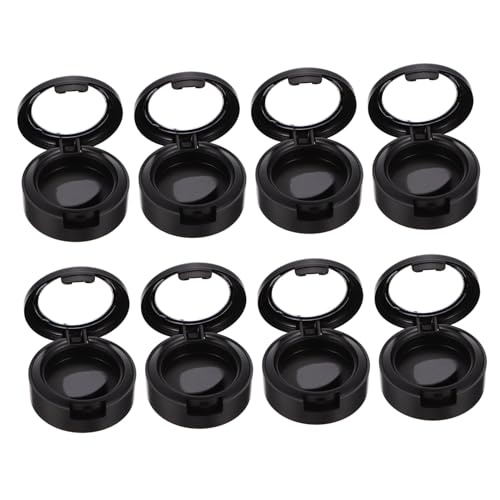 FONDOTIN 8 Stück Teiliges Lidschatten Aufbewahrungsset Leer Schwarz Kompakter Make Up Organizer mit Innendurchmesser Staubdicht und Langlebig Vielseitig für Lidschatten und Foundation von FONDOTIN