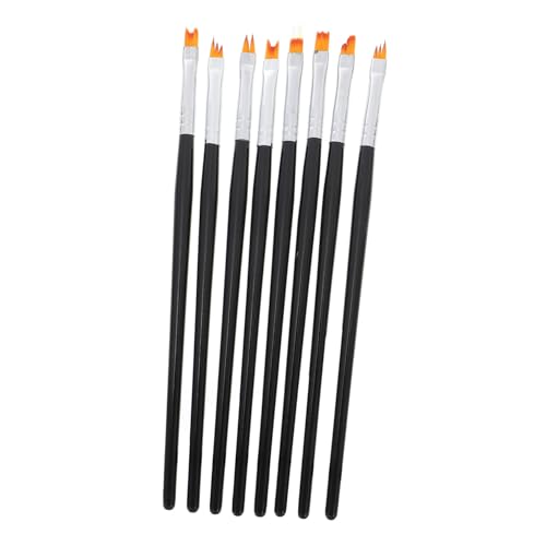 FONDOTIN 8 Stück Teiliges Nail Art Pen mit Ergonomischem Holzgriff Schwarze Nail Dotting und Malpinsel für Natürliches und Künstliches Nageldesign für Salon und Heimgebrauch von FONDOTIN