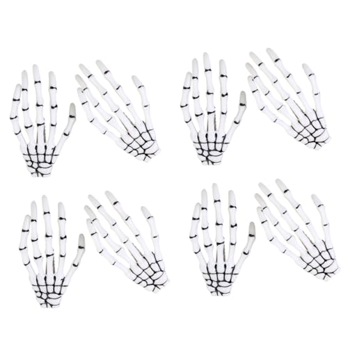 FONDOTIN 8 Stück Teiliges Weiße Skelett Hand Haarklammern Halloween Haarspangen für Frauen Mädchen Modische Langlebige Haarschmuck Accessoires mit Passender Krümmung und Vielseitiger von FONDOTIN