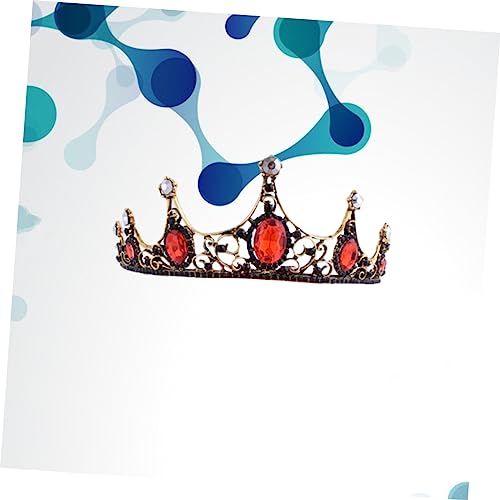 FONDOTIN Barock Hochzeit Tiara Haarschmuck Damen Bridal Kopfschmuck Vintage Stirnband für Braut Engagement Party Rot Leicht und Langlebig von FONDOTIN