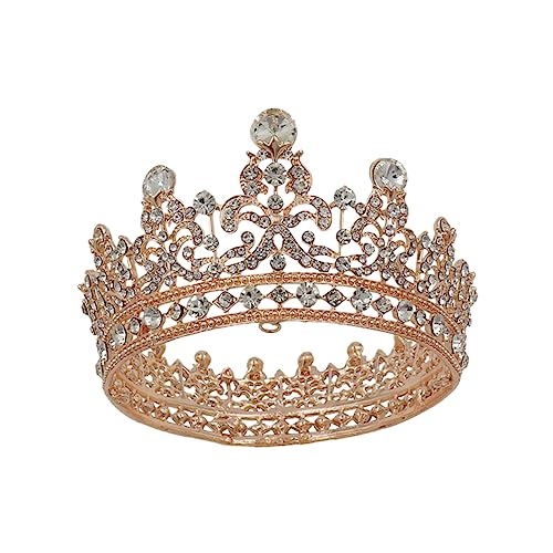FONDOTIN Barocke Damen Haarkrone mit Strasssteinen Leichte Runde Braut Tiara Vintage Hochzeitsdeko Prinzessin Schmuck für Hochzeit Party und Festliche Anlässe von FONDOTIN