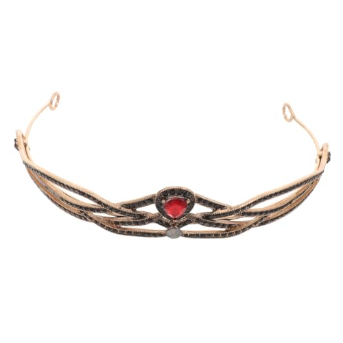 FONDOTIN Barocke Krone Vintage Kopfschmuck mit Roten Strasssteinen Leichtes Party Accessoire für Damen Geeignet für Halloween Fotoshootings und Festliche Anlässe von FONDOTIN