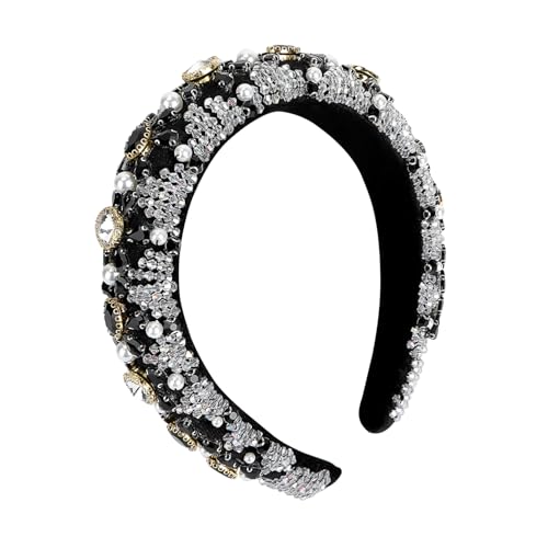 FONDOTIN Barocker Haarschmuck für Frauen Breites Stirnband mit Funkelnden Strasssteinen Luxuriöses Kristall perlen design Eleganter Kopfschmuck für Hochzeit Party und Festliche Anlässe FONDOTIN Barocker Haarschmuck für Frauen Breites Stirnband mit Funkelnden Strasssteinen Luxuriöses Kristall perlen design Eleganter Kopfschmuck für Hochzeit Party und Festliche Anlässe von FONDOTIN