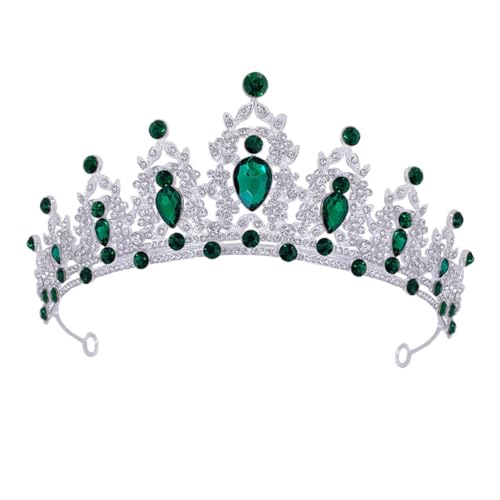FONDOTIN Barockstil Tiara mit Strassbesatz Silber Grünes Diadem für Damen Funkelnde Krone für Hochzeit Geburtstag Abschlussball und Festliche Anlässe Langlebiges Schmuckaccessoire FONDOTIN Barockstil Tiara mit Strassbesatz Silber Grünes Diadem für Damen Funkelnde Krone für Hochzeit Geburtstag Abschlussball und Festliche Anlässe Langlebiges Schmuckaccessoire von FONDOTIN