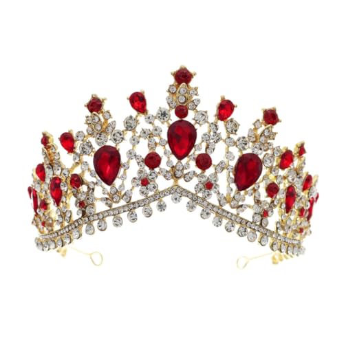 FONDOTIN Barockstil Vintage Hochzeit Tiara mit Strass und Perlen Leichte Legierte Brautkrone in Silber Eleganter Haarschmuck für Hochzeit Geburtstag Feier und Fotoshootings von FONDOTIN