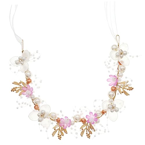FONDOTIN Blumenperlen Stirnband für Braut Handgefertigter Hochzeitskopfschmuck mit Band und Einzigartigem Design für Hochzeiten und Verlobungen Bequem und von FONDOTIN