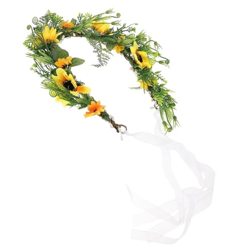 FONDOTIN Boho Sonnenblumen Haarkranz Braut Haarschmuck Leicht Hautfreundlich Fest Sitzend für Frauen Mädchen Hochzeit Party Fotoshooting von FONDOTIN