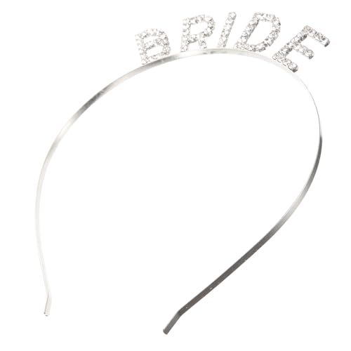 FONDOTIN Braut Haarband mit Strasssteinen Silbernes Stirnband mit Bride Buchstaben Eleganter Haarschmuck für Hochzeit Brautjungfern und Party Zartes Accessoire für Damen Jeden Alters von FONDOTIN