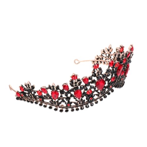 FONDOTIN Braut Tiara Haarschmuck mit Strass Kristallen Geburtstagskrone für Damen Verchromt Schwarz Gold Festlicher Kopfschmuck für Hochzeit Geburtstag und Besondere Anlässe von FONDOTIN