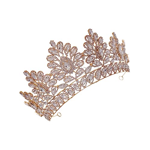 FONDOTIN Braut Tiara mit Funkelnden Strasssteinen Leichtes Legierungs Headwear Hochzeitskronen Haarband für Damen Sicheres Tragen bei Hochzeit Party und Fotoshooting von FONDOTIN