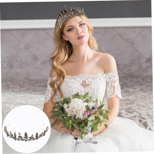 FONDOTIN Brautkrone Tiara mit Kristallverzierung Leichtes Komfortables Kopfstück für Hochzeit Party Fotoshooting und Festliche Anlässe Eleganter Haarschmuck für Damen und Prinzessinnen von FONDOTIN